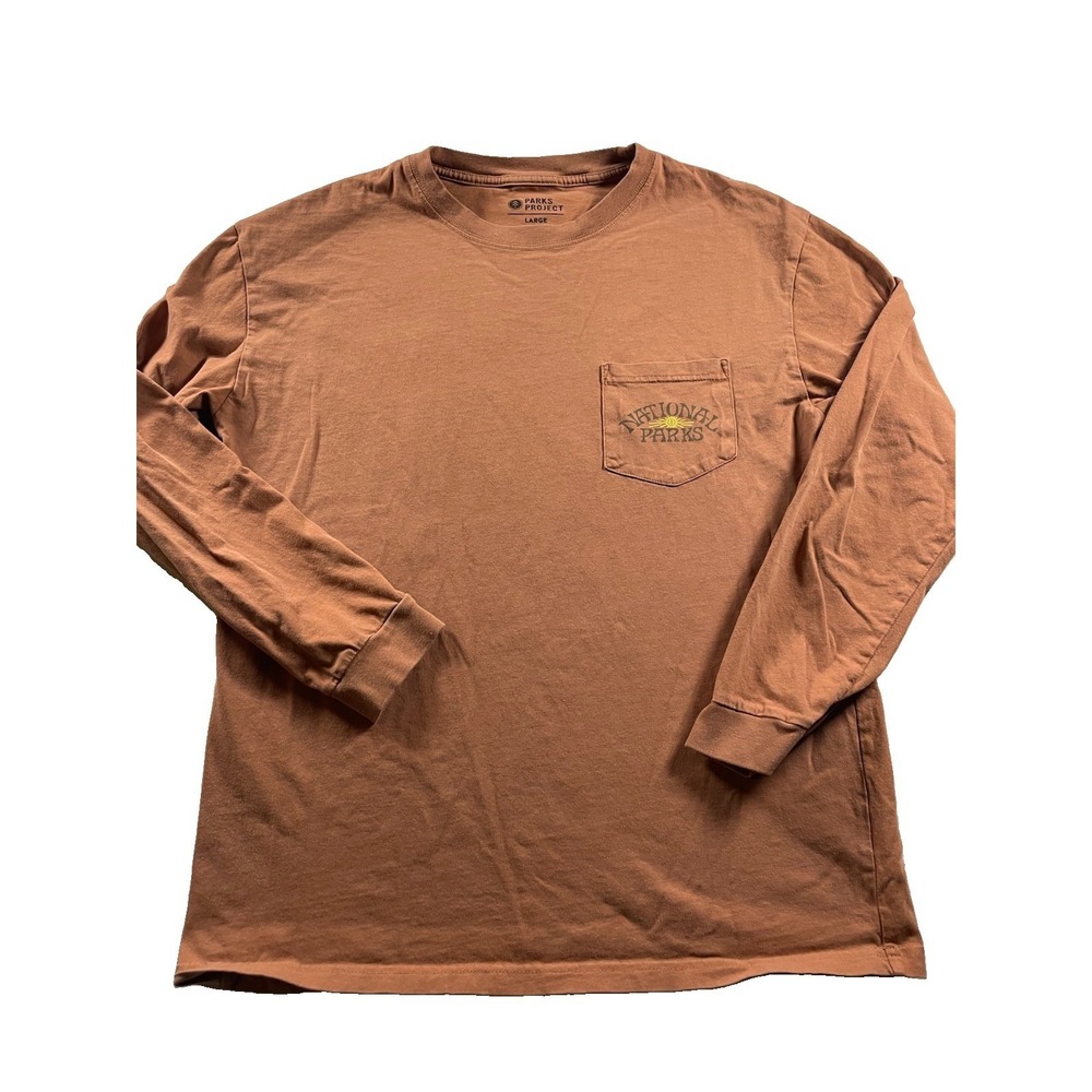 Parks Project National Parks of the USA Long Sleeve Tee Mens L Orange T-Shirt